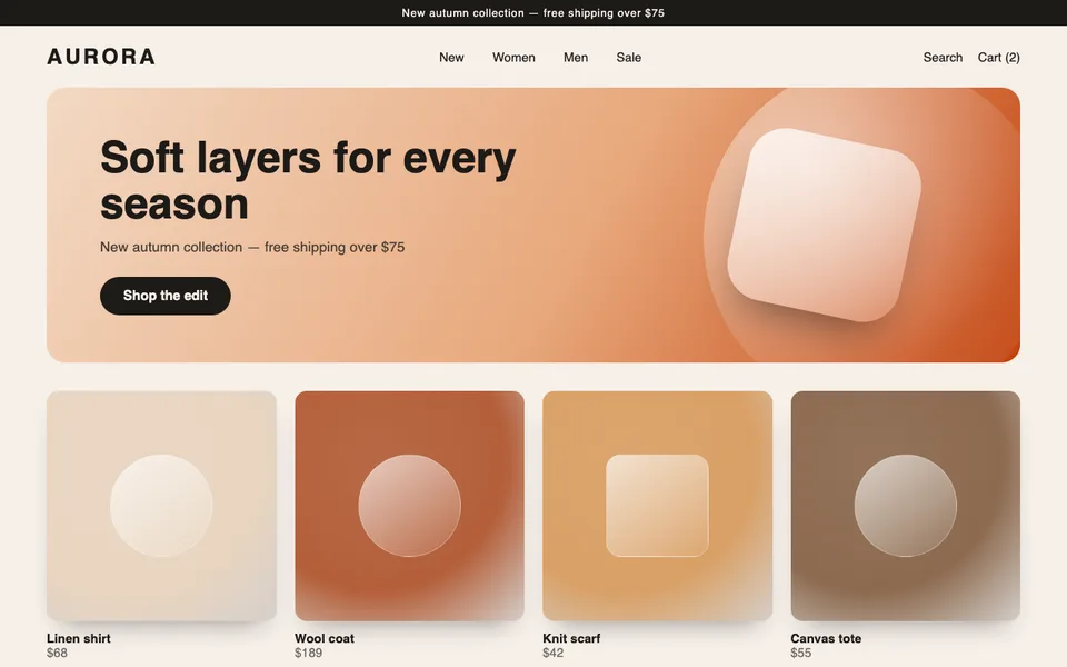 Aurora fashion store theme