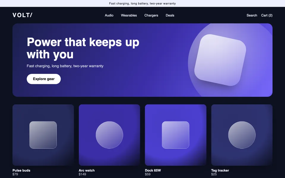 Volt electronics store theme